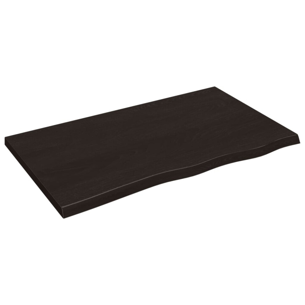 Vidaxl (Dark Grey, 100 X 60 X 4 Cm) Wall Shelf Wooden Floating Shelf Display Shelf Treated Solid Wood Oak