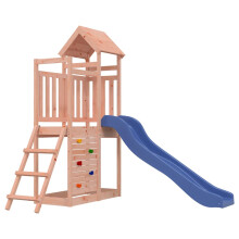 (solid douglas wood) vidaXL Playhouse Climbing Frame Play Frame with Slide Rockwall Solid Wood Pine