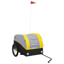 (yellow, 133 x 68 x 68 cm) vidaXL Bike Cargo Trailer Bike Cart Bicycle Cargo Trailer Bike Wagon Iron