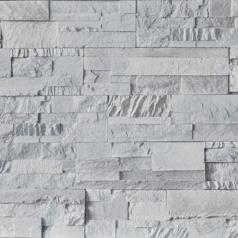 (light grey) vidaXL Wallpaper Sheet Wall Panels Wall Covering 3D Stone Look Grey and Beige