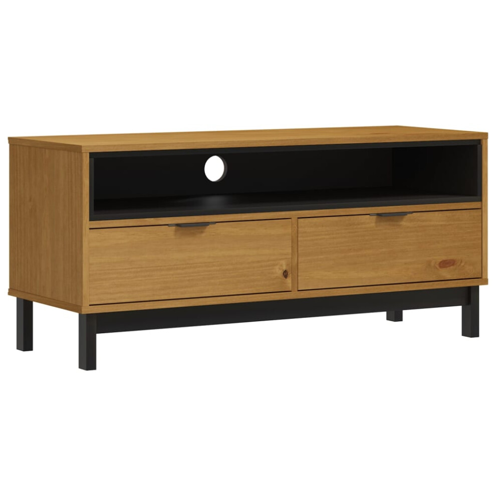 Vidaxl Tv Cabinet Wooden Tv Unit Media Cabinet Tv Stand Flam Solid Wood Pine