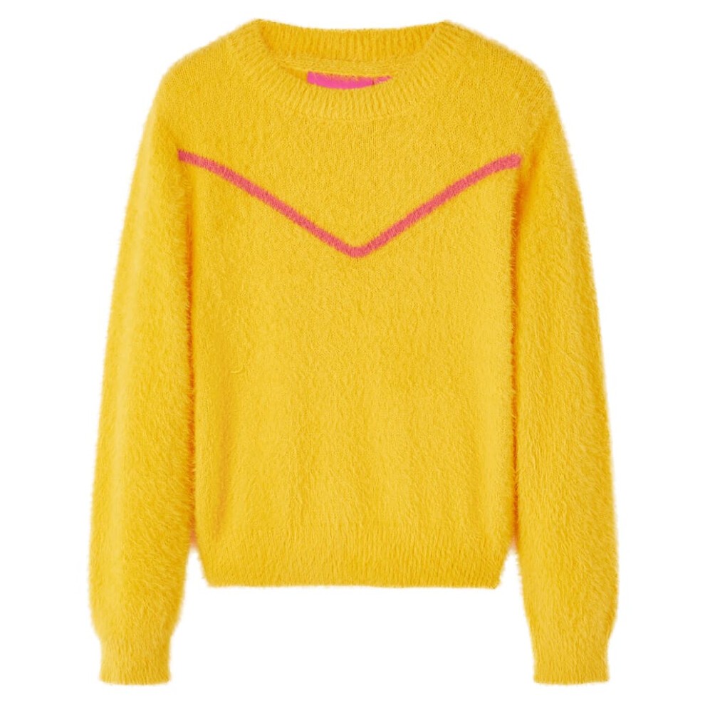 Vidaxl (Ochre, 140) Kids' Sweater Children Toddler Kids' Tops Pullover Sweatshirt Knitwear Knitted Brown