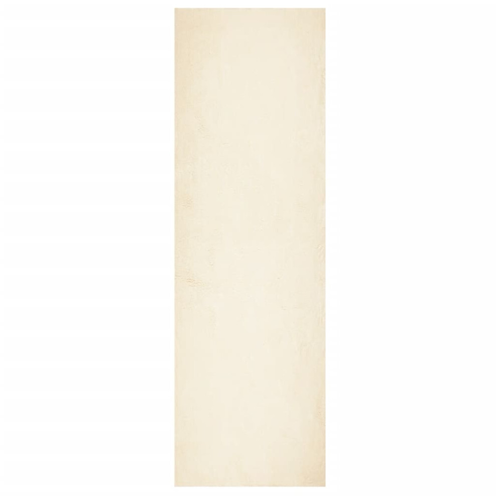 Vidaxl (Cream, 80 X 250 Cm) Rug Short Pile Soft And Washable Floor Mat Area Rug Bedroom Carpet