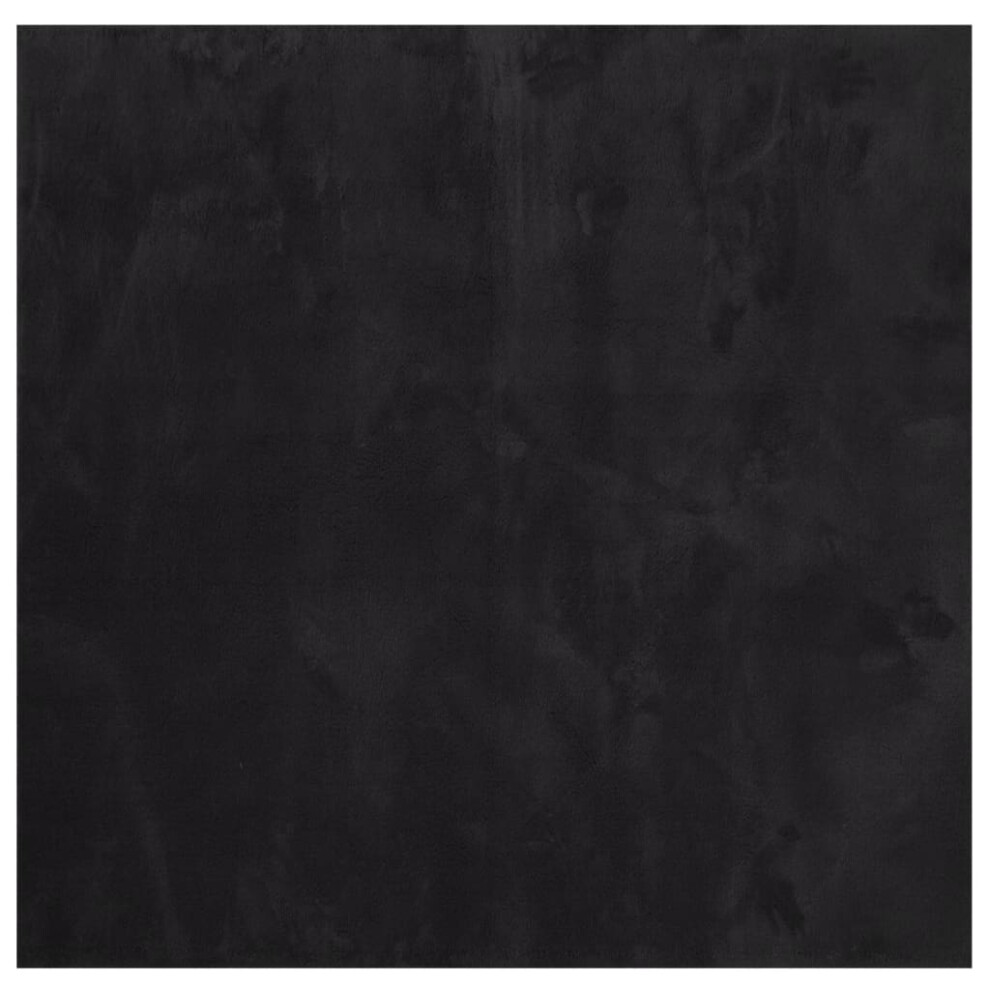 Vidaxl (Black, 160 X 160 Cm) Rug Short Pile Soft And Washable Floor Mat Area Rug Bedroom Carpet