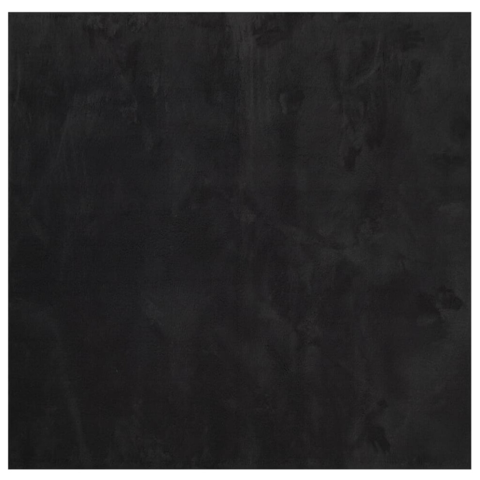 Vidaxl (Black, 240 X 240 Cm) Rug Short Pile Soft And Washable Floor Mat Area Rug Bedroom Carpet