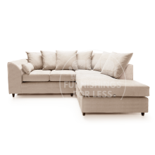 (Cream, Right Hand Corner) Casper Chenille Fabric Corner Sofa Range