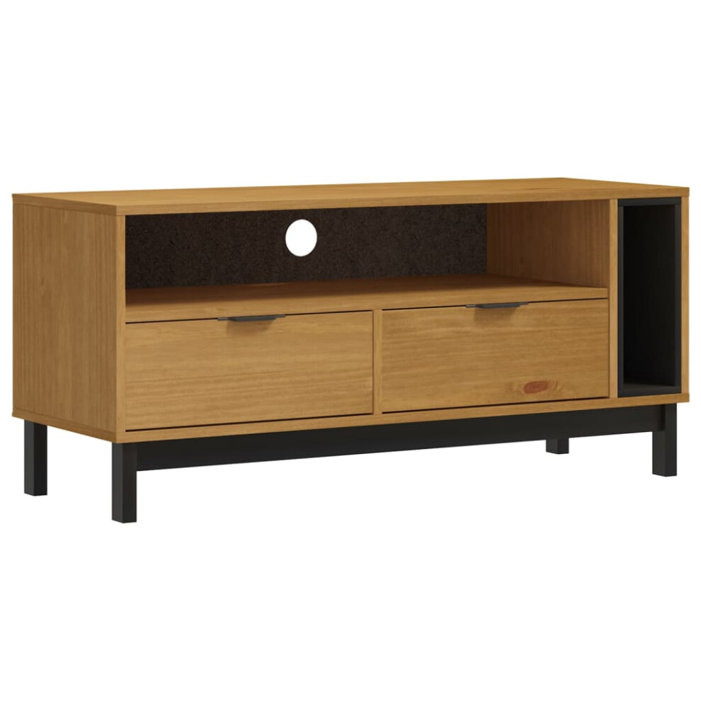 Vidaxl Tv Cabinet Wooden Tv Unit Media Cabinet Tv Stand Flam Solid Wood Pine