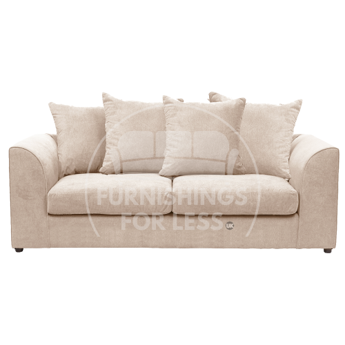 (Cream, 3 Seater) Casper Chenille Fabric Corner Sofa Range