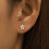 Charming 18K Gold Floral Daisy Stud Earrings, Flat Back Tragus 1
