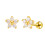 Charming 18K Gold Floral Daisy Stud Earrings, Flat Back Tragus 2
