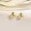 Charming 18K Gold Floral Daisy Stud Earrings, Flat Back Tragus 3