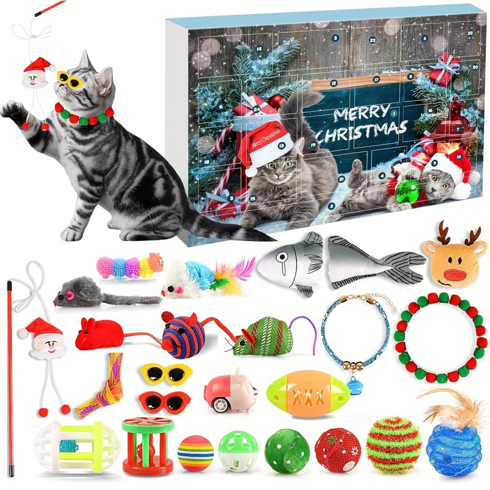 (Cat Advent Calendar) 2024 Cat Advent Calendar Christmas Countdown Calendar for Kitten Toys