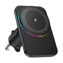 15W Magnetic Wireless Car Charger, Car Magnetic Phone Charger - Portable Rotatable Car Charger, Magnetic Wireless Car Charger Phone Holder(Black)