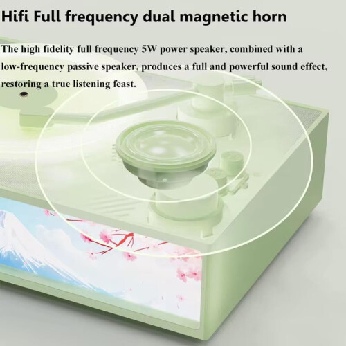 Enceinte Bluetooth portable avec diffuseur de parfum léger, forme de bûche rétro, blanc et noir 2