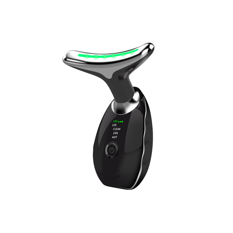 Chronus Black Portable Facial Massager, Multifunctional Skin Care Tool, Face & Neck Massager, 7 Color Led Beauty Device For Home Use(Black)