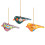 (Yellow) Kashmiri Papier Mache Festive Bird Decoration - Assorted 6