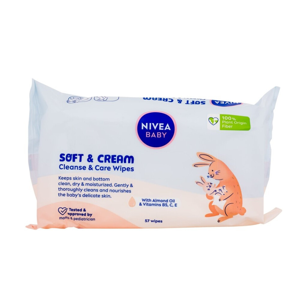 Nivea - Baby Soft & Cream Cleanse & Care Wipes - For Kids, 57 pc