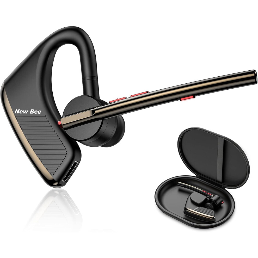 New Bee Bluetooth Headset Handsfree Bluetooth Earpiece V5.2 Single Ear Weight Earpiece With 24H Talking Time For Iphone, Android And Laptop Light 90313752