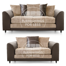 (Brown & Coffee, 3 & 2 Seater Set) Luca Scatter Back 3 & 2 Seater Sofa Set 2 Colours