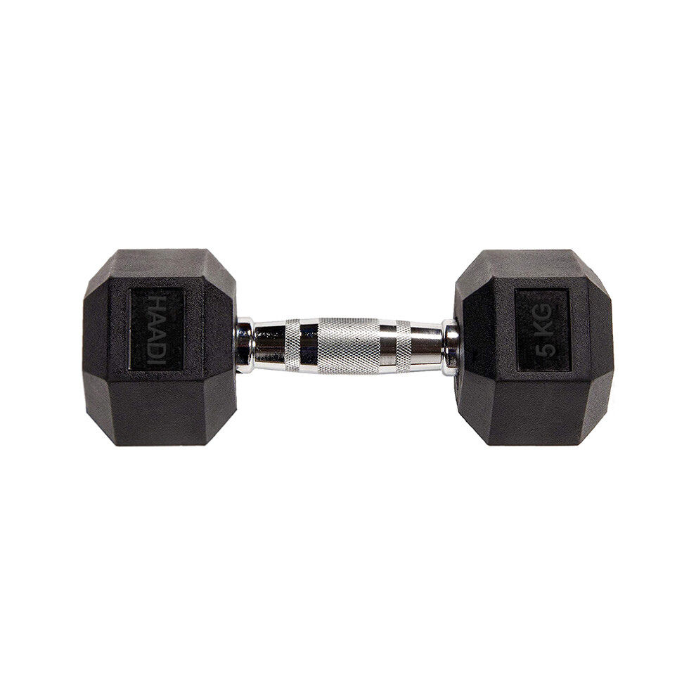 (5KG Single) Hex Dumbbell Rubber Weight From 5.0 KG to 25 KG