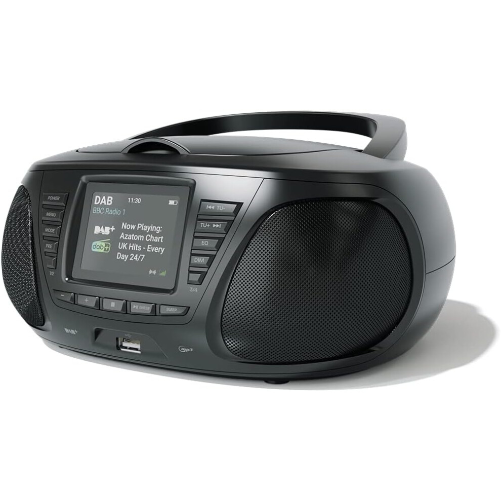 Cd Player, Fm Radio, Wireless Bluetooth, Stereo Speaker System, Clock, Usb Player (Azatom Zenith Z4 ) Black 6953520625113