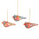 (Blue) Kashmiri Papier Mache Festive Bird Decoration - Assorted 3