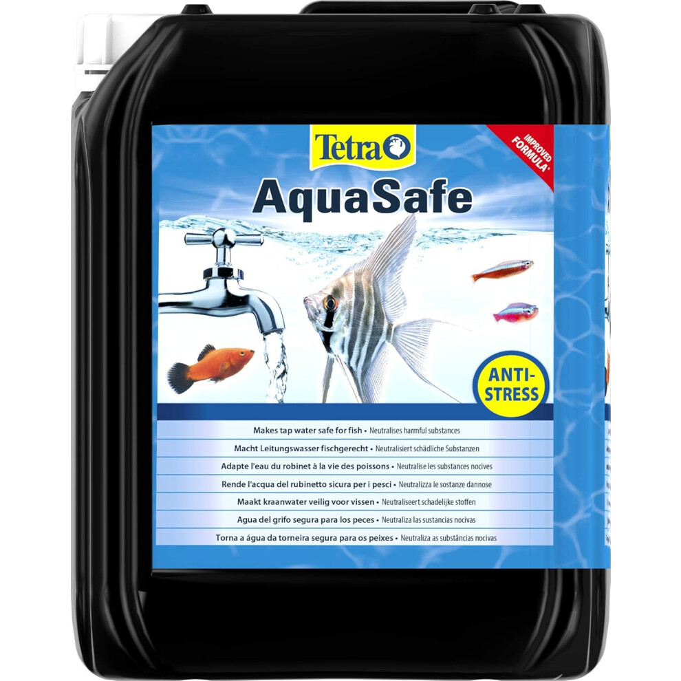 Tetra AquaSafe, to Turn Tap Water into Safe and Healthy Water for Fish and Plants, 5 Litre