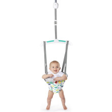 Bright Starts, Door Jumper & Bouncer - Playful Parade with Padded Seat & Taggie Tags, Door Frame Clamp, Adjustable Strap