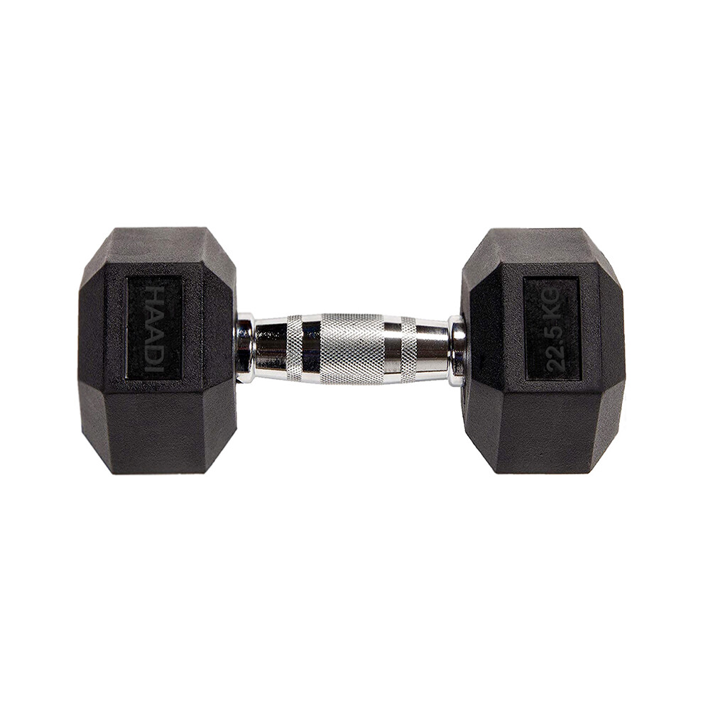 (22.5KG Single) Hex Dumbbell Rubber Weight From 5.0 KG to 25 KG