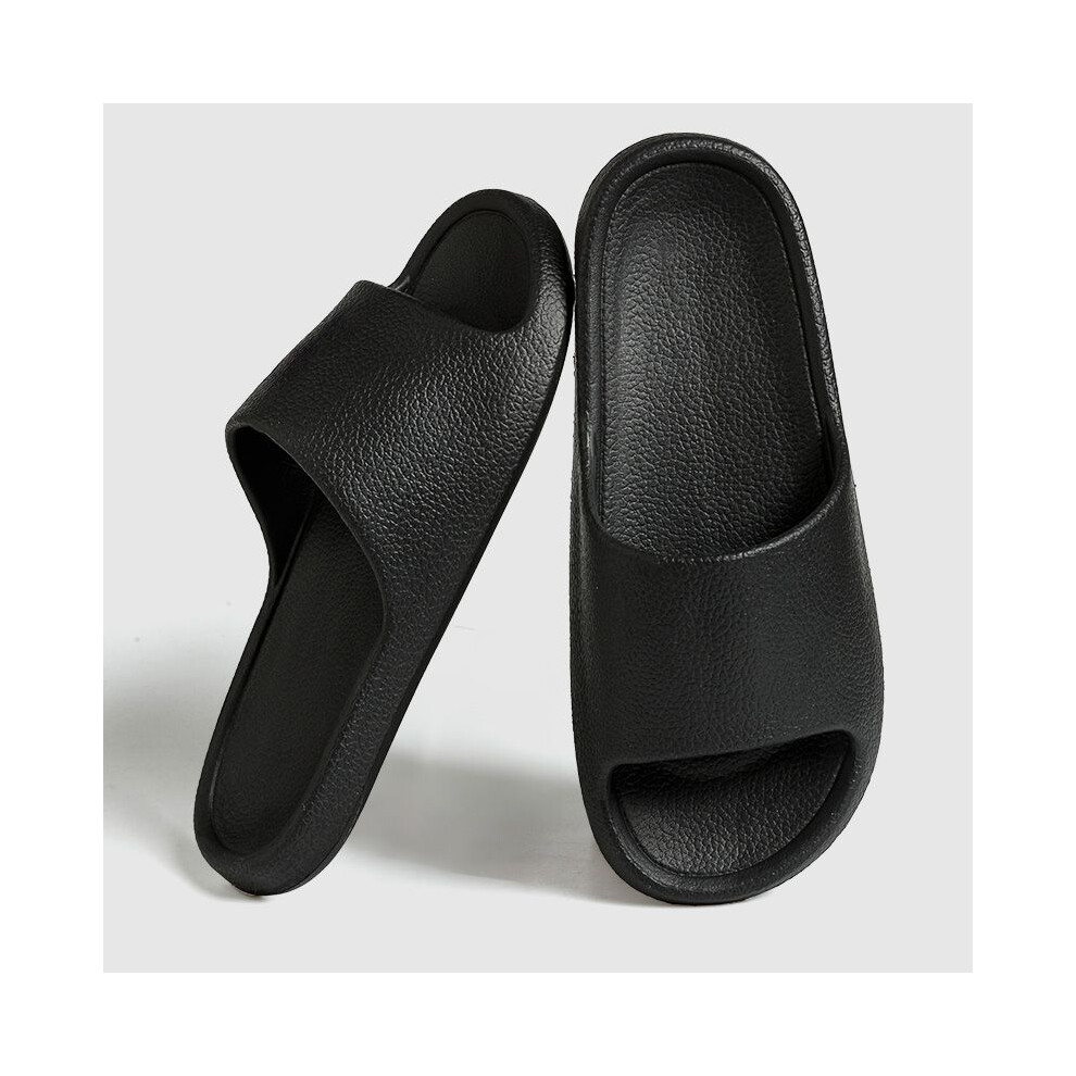 (Black, 41?Foot Length24cm/9.44in) Men Summer Ultra Soft Slipper Antislip Sliders Sandals Stylish Simple Shoes