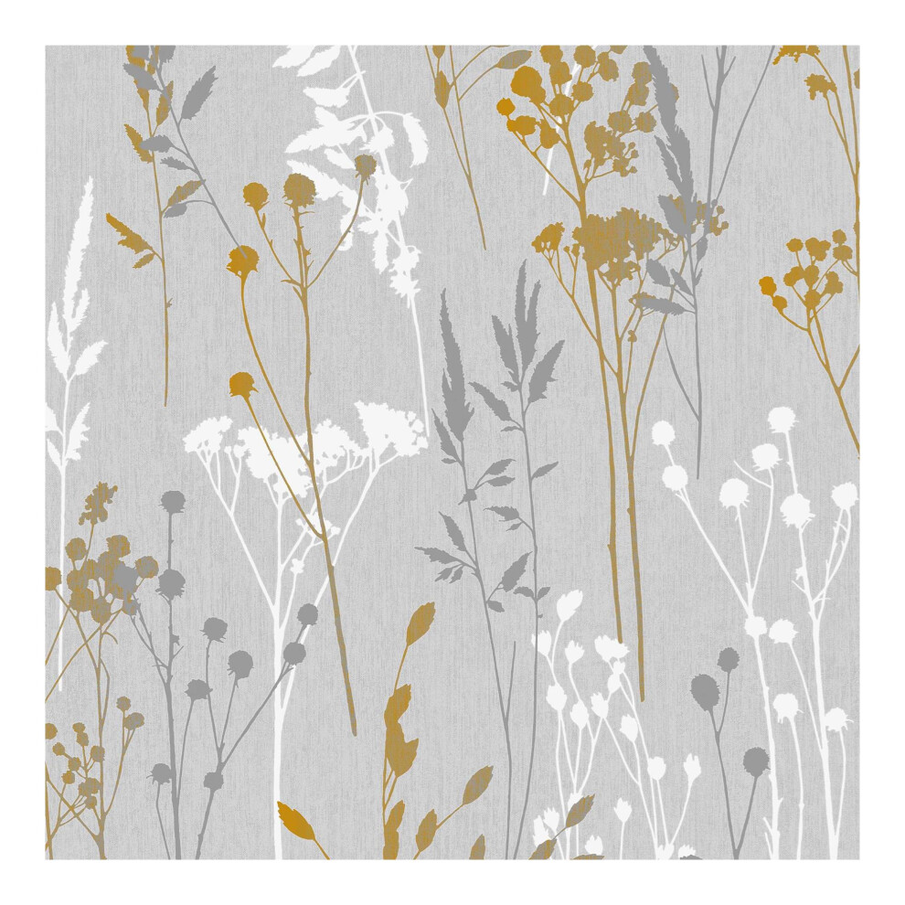 Superfresco Easy Megan Metallic Yellow / Grey Wallpaper