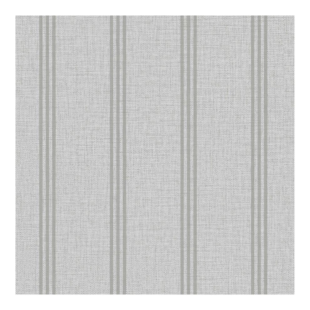 Superfresco Colours Linen Ticking Stripe Grey Wallpaper