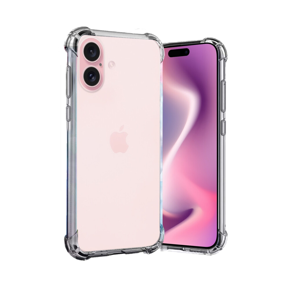 (Clear) For Apple iPhone 16 Silicone Gel TPU Phone Case