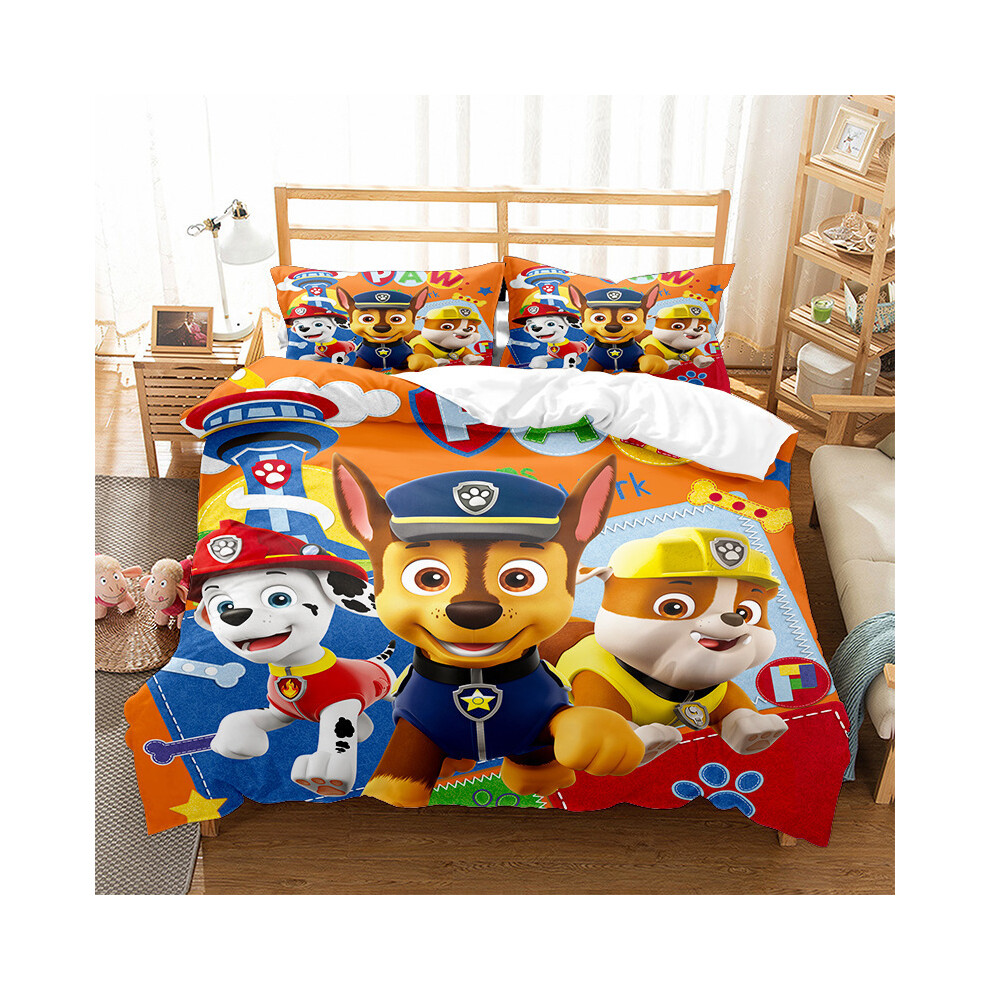 (Pap T01, Double 200*200cm) Gift For Paw Patrol Fans Bedding Set Double Single Duvet Covers And Pillowcases