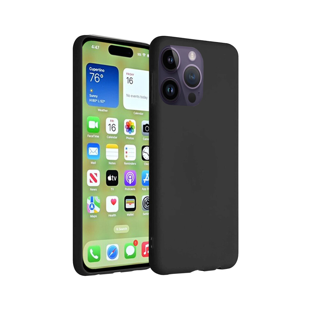 (Black) For Apple Iphone 16 Pro Max Silicone Gel Tpu Phone Case Black 3476893371607