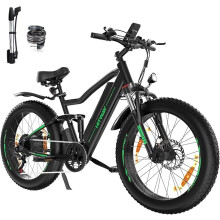 HITWAY Electric Bike BK9 26" 4.0 Fat Tire ,Electric Bicycle 250Watt Moter 48V 15Ah Lithium Battery, 7 Speed Gear E Mountain Bike range 55-80km