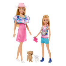 Barbie & Stacie Puppen-Set mit 2 Hunden & Zubehör, Blond, Blauäugig, Sommerkleidung
