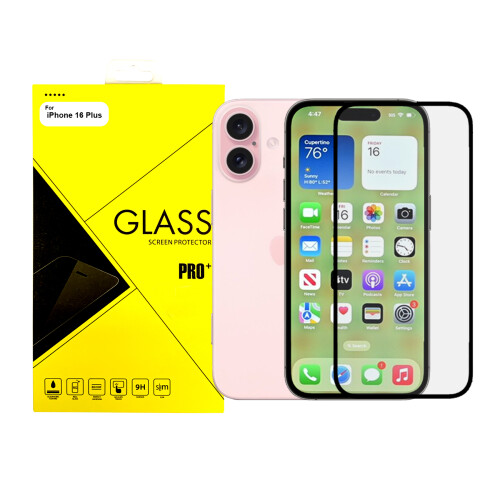 For Apple iPhone 16 Plus Full Cover Tempered Glass Screen Protector
