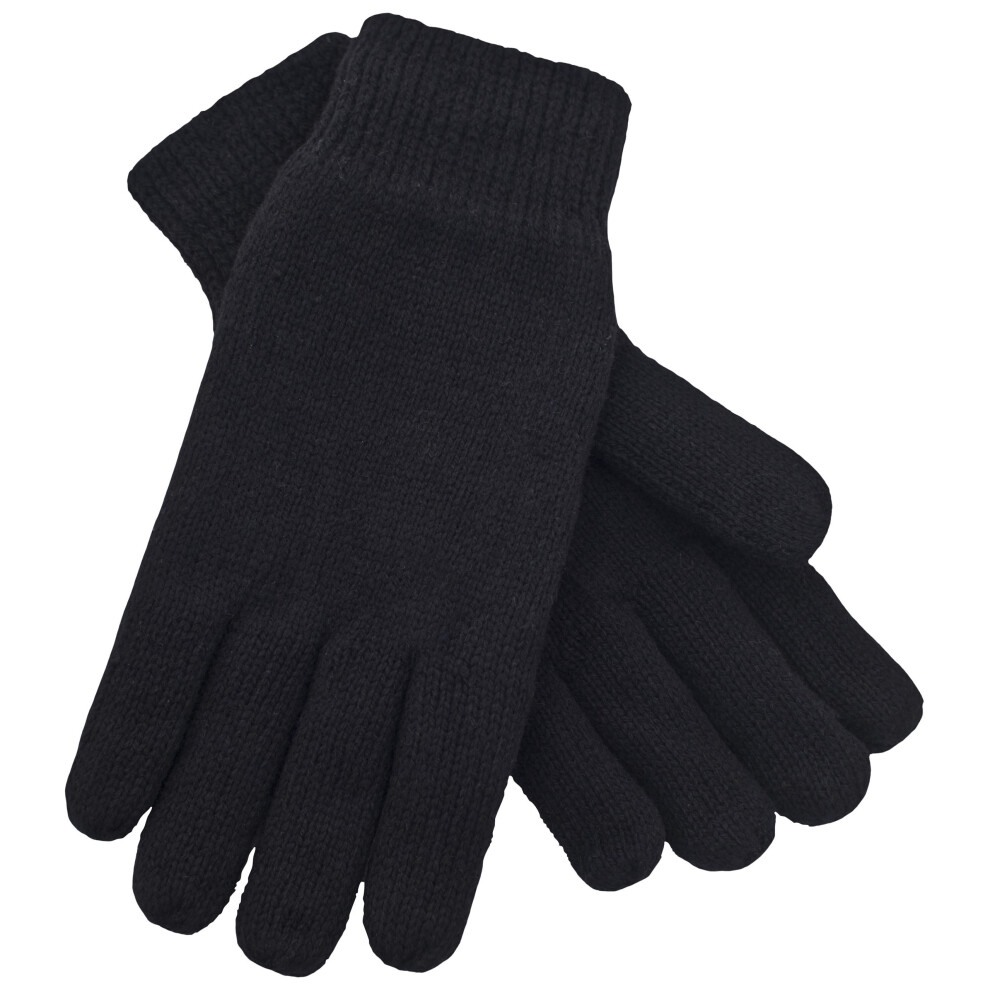 (S/M, Black) Trespass Mens Gloves Winter Knitted Bargo