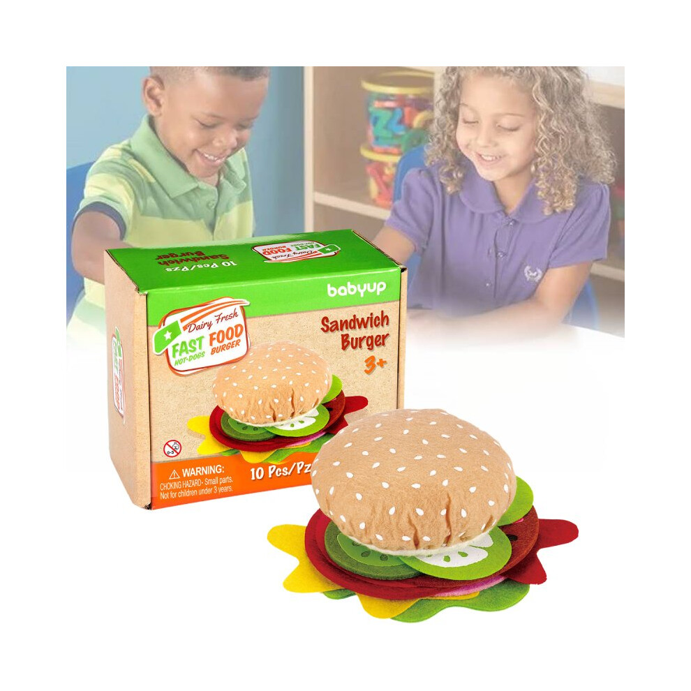 Felt Cloth Sandwich Hamburger Toy Set Children Puzzle Toys Improve Thinking