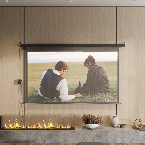 Living And Home (Black) 16:9 Electric Motorized Projector Screen with Remote, 72" 2