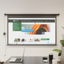 (Black) 16:9 Electric Motorized Projector Screen with Remote, 72"