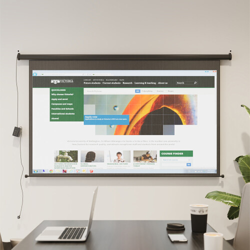 Living And Home (Black) 16:9 Electric Motorized Projector Screen with Remote, 72"
