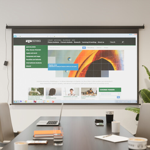 Living And Home (Black) 16:9 Electric Motorized Projector Screen with Remote, 100" 2