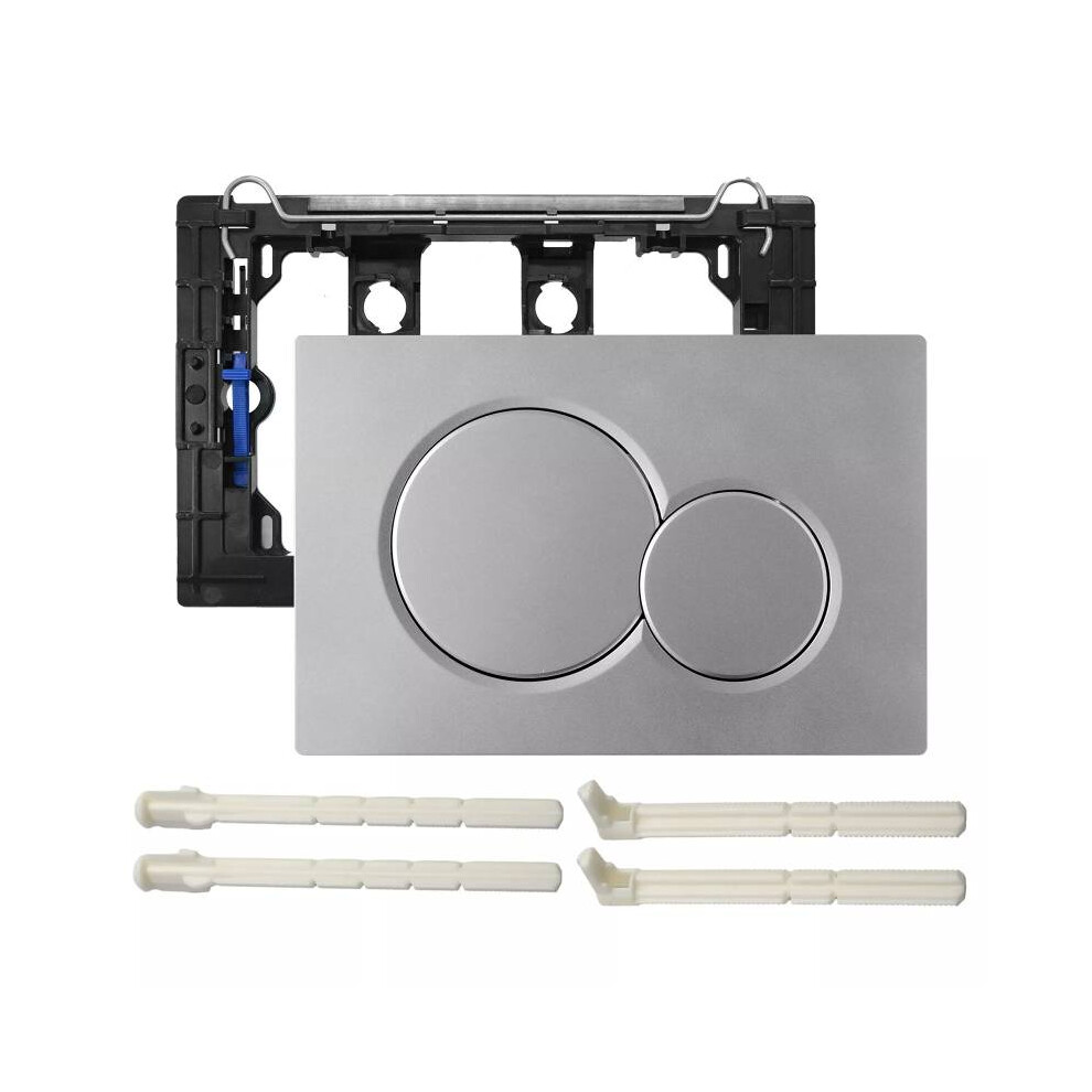 (Silver) For Geberit Sigma 01 Dual Push Button Flush Plate Actuator Wc Concealed Cistern