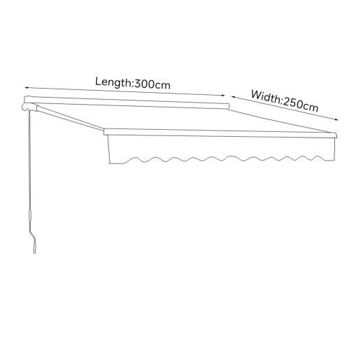 3x2.5m Retractable Patio Awning, Grey 2