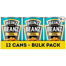 Heinz Beanz, 415 g (Pack of 12) - Vegan Baked Beans in a rich Tomato Sauce