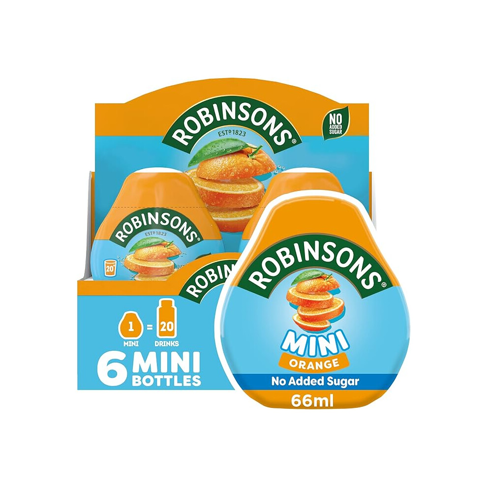 Robinsons Mini - No Added Sugar - Low Calorie - Orange, 6 Count