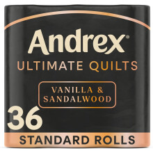 Andrex Ultimate Quilts Toilet Tissue 36 Quilted Toilet Rolls  Vanilla Sandalwood Fragrance Quilted Loo Rolls Premium Comfort 9 Toilet Rolls x 4 Packs