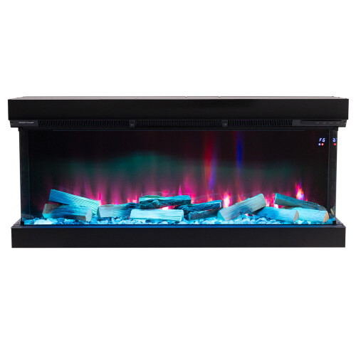 Living And Home 50 Inch 3-Sided Smart Electric Fireplace 12 Flame Colours 2